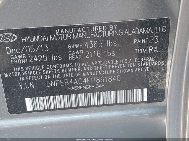 5NPEB4AC4EH861840 Hyundai gamma