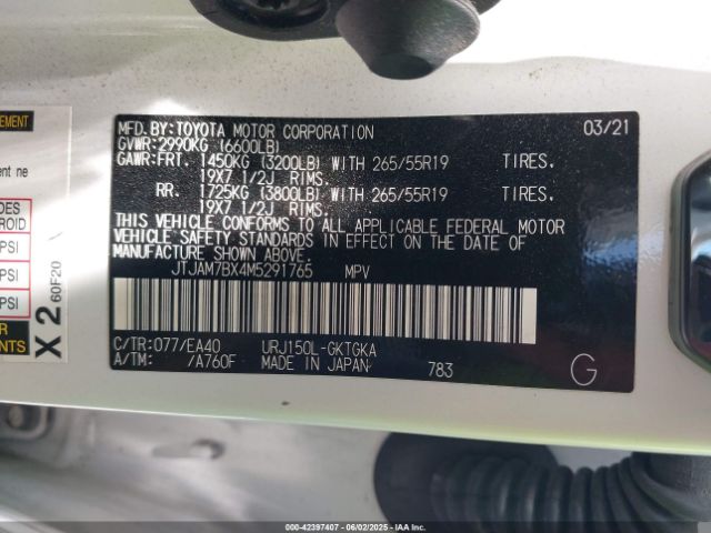 2021 LEXUS GX 460 JTJAM7BX4M5291765 Photo 8