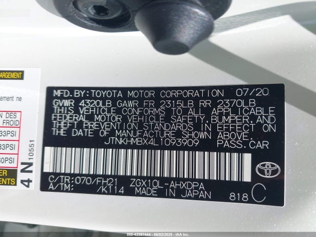 JTNKHMBX4L1093909 Toyota 3zr-fae