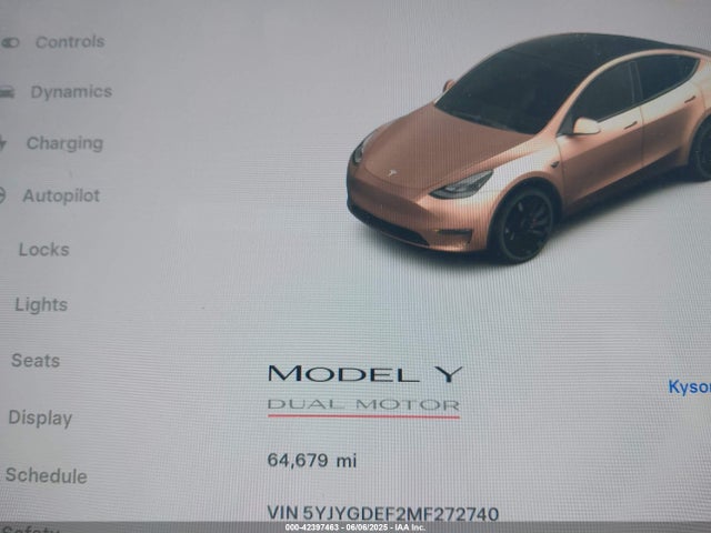 2021 TESLA MODEL Y 5YJYGDEF2MF272740 Photo 6