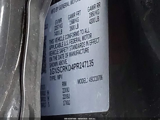 2023 CHEVROLET TAHOE 1GNSCRKD4PR247135 Photo 8