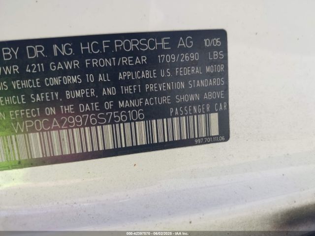 2006 PORSCHE 911 WP0CA29976S756106 Photo 8