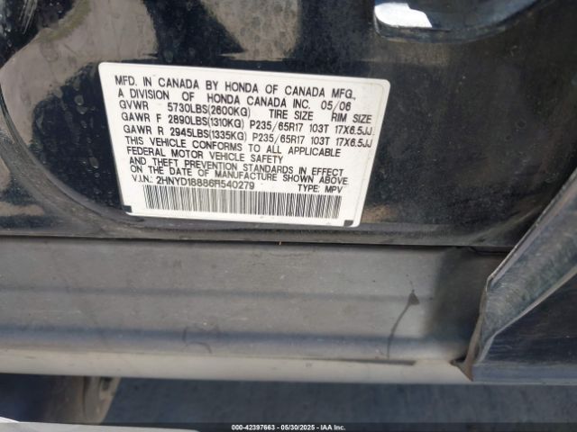 2006 ACURA MDX 2HNYD18886H540279 Photo 8