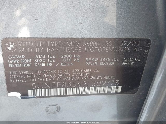 2009 BMW X5 5UXFE83549L309773 Photo 8