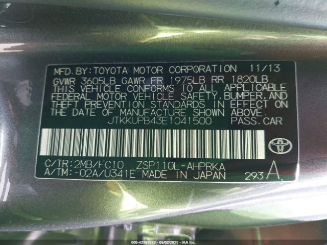 JTKKUPB43E1041500 Scion 2zr-fe