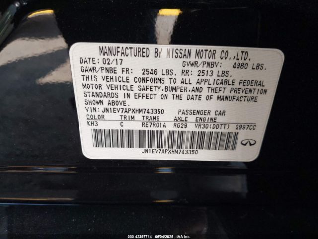 JN1EV7APXHM743350 Infiniti Q50