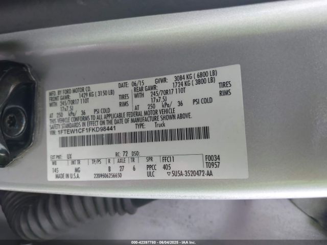 1FTEW1CF1FKD98441 Ford F-150 Xlt