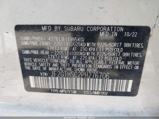 2023 SUBARU CROSSTREK JF2GTHSC2PH276706 Photo 8