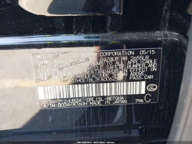 2015 LEXUS GS 350 JTHCE1BL7FA006259 Photo 8