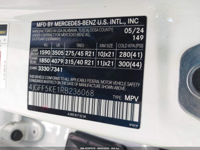 2024 MERCEDES-BENZ GLS 450 4JGFF5KE1RB236068 Photo 8