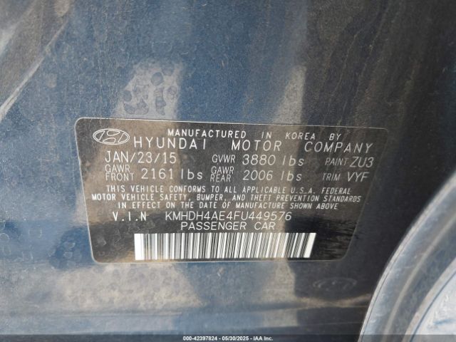 KMHDH4AE4FU449576 Hyundai dohc mpi nu