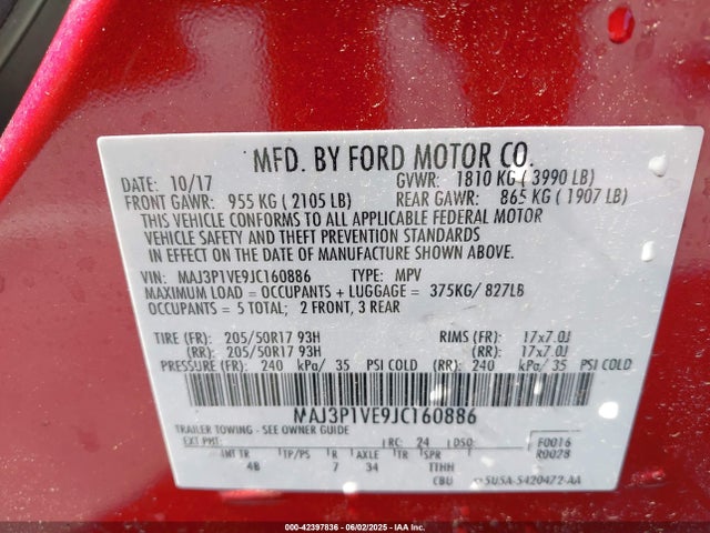 MAJ3P1VE9JC160886 Ford 2018