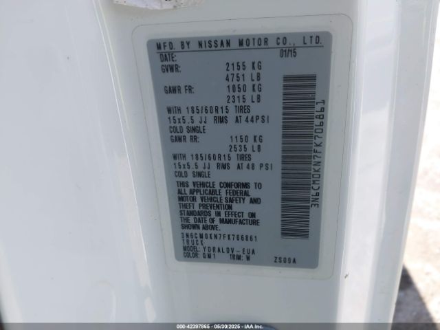 3N6CM0KN7FK706861 Nissan Nv200 S/sv