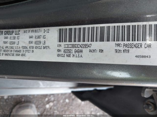 2012 CHRYSLER 200 1C3CCBBG3CN228547 Photo 8
