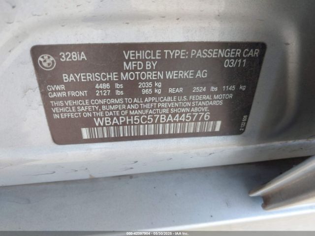 2011 BMW 328I WBAPH5C57BA445776 Photo 8