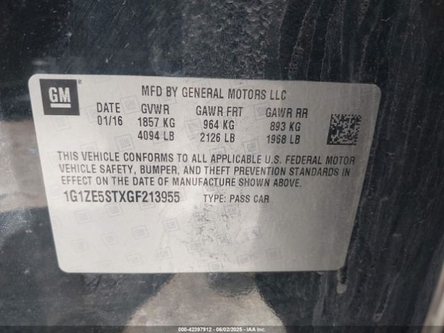 1G1ZE5STXGF213955 Chevrolet MALIBU 1LT