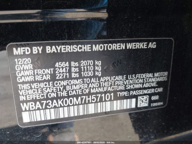 2021 BMW 228I GRAN COUPE WBA73AK00M7H57101 Photo 8