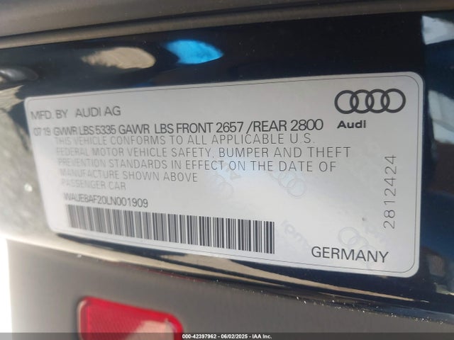 WAUE8AF20LN001909 Audi 45 tfsi (2.0t)
