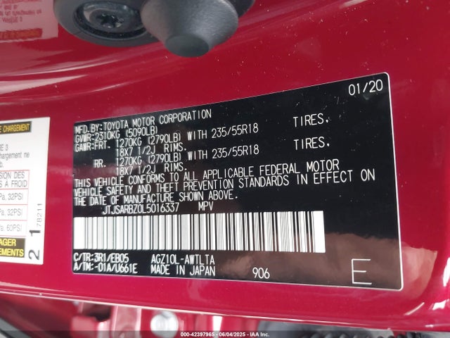 JTJSARBZ0L5016337 Lexus Nx 300 F Sport