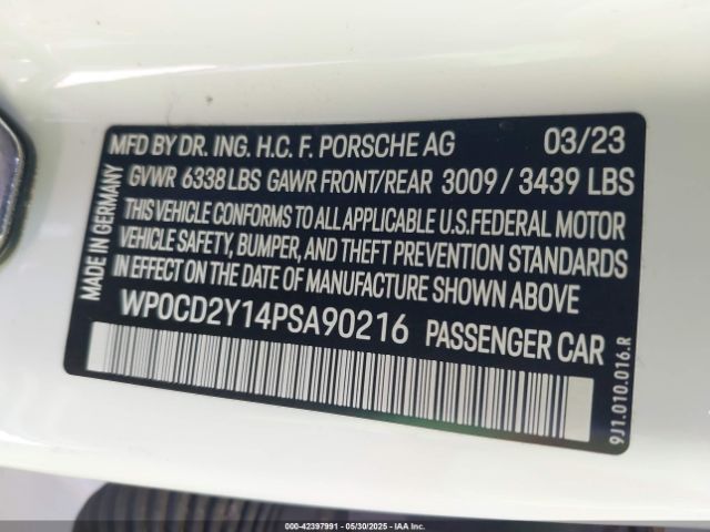 WP0CD2Y14PSA90216 Porsche Taycan Sport Turismo Gts