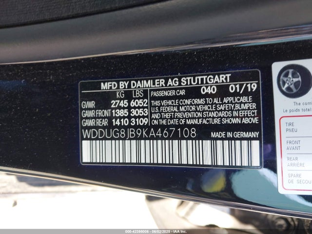 WDDUG8JB9KA467108 Mercedes-Benz Amg S 63 4matic