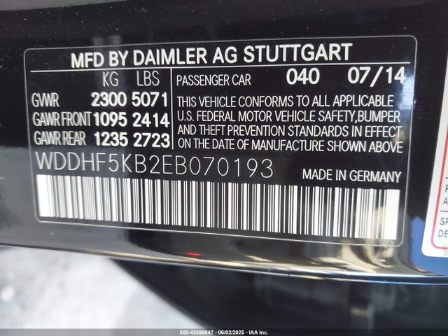 Mercedes-Benz E-Class 2014 WDDHF5KB2EB070193 Image 9