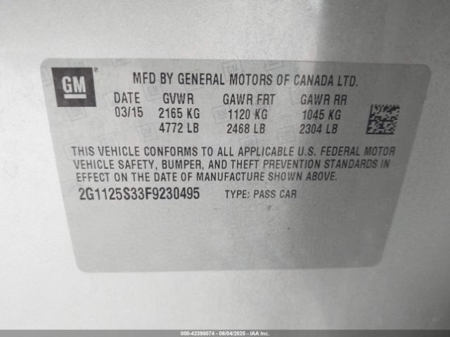 2G1125S33F9230495 Chevrolet lfx