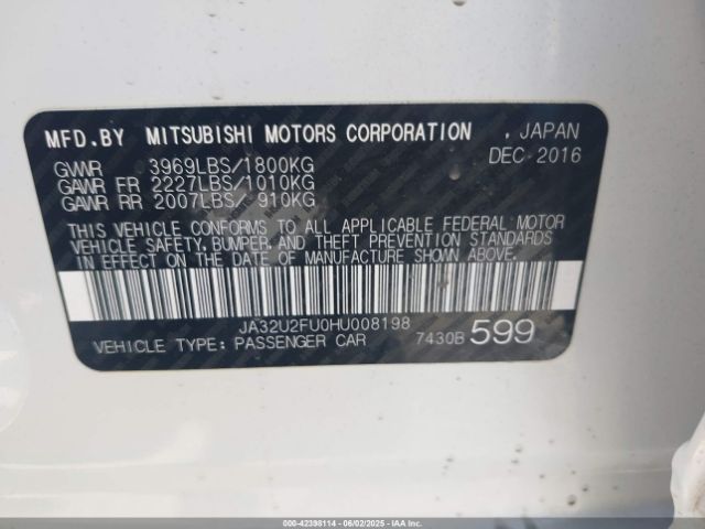 2017 MITSUBISHI LANCER JA32U2FU0HU008198 Photo 8
