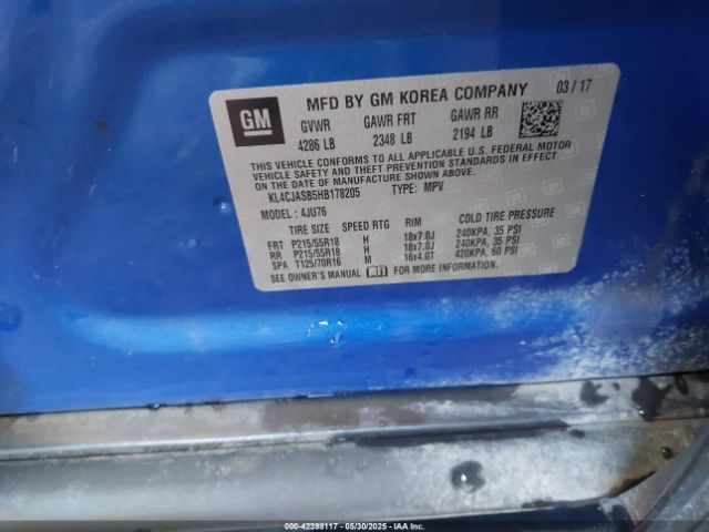 2017 BUICK ENCORE KL4CJASB5HB178205 Photo 8