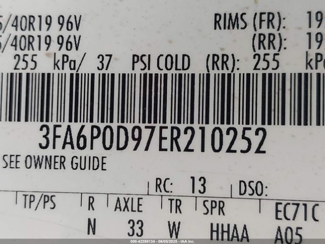3FA6P0D97ER210252 Ford Fusion Titanium