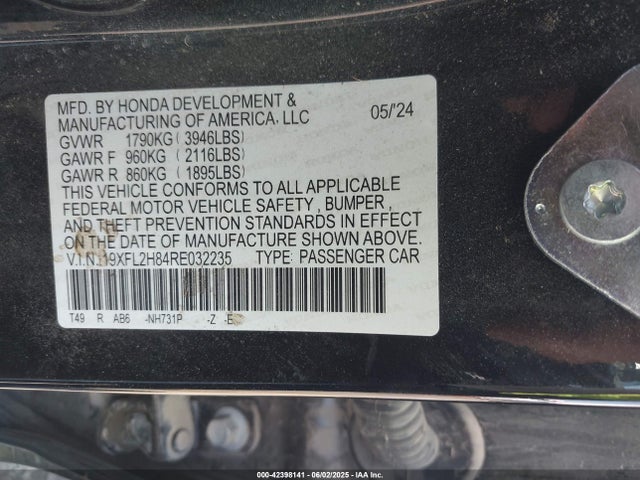 19XFL2H84RE032235 Honda k20c2