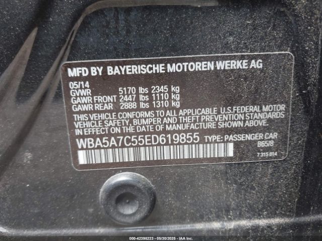 2014 BMW 528I WBA5A7C55ED619855 Photo 8