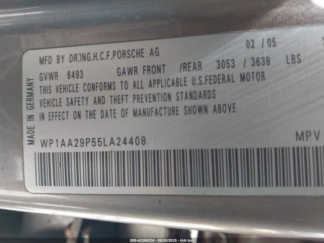 2005 PORSCHE CAYENNE WP1AA29P55LA24408 Photo 8