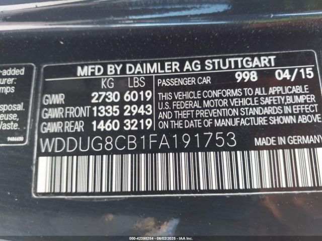 WDDUG8CB1FA191753 Mercedes-Benz S 550