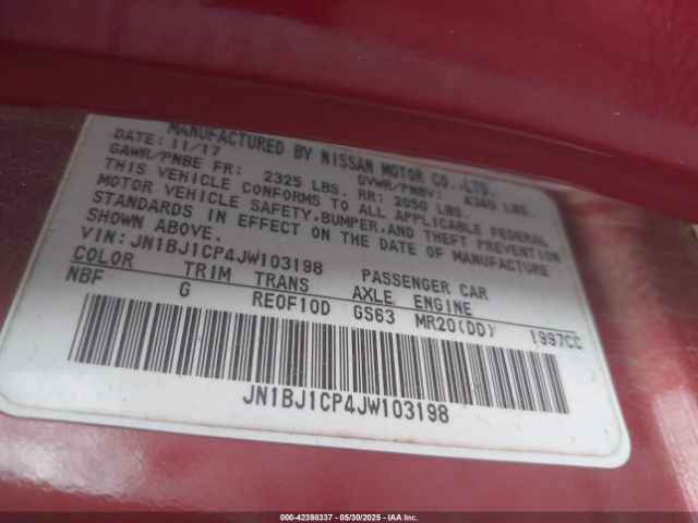 JN1BJ1CP4JW103198 Nissan Rogue Sport Sv