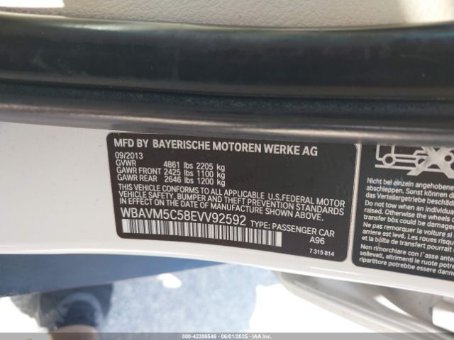 WBAVM5C58EVV92592 BMW X1 Xdrive35i