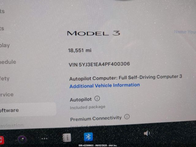 5YJ3E1EA4PF400306 Tesla 2023