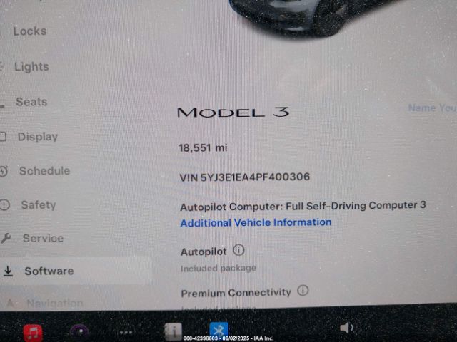 5YJ3E1EA4PF400306 Tesla 2023