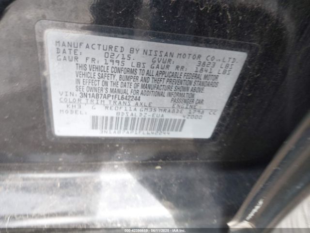 3N1AB7AP1FL642244 Nissan SENTRA SV