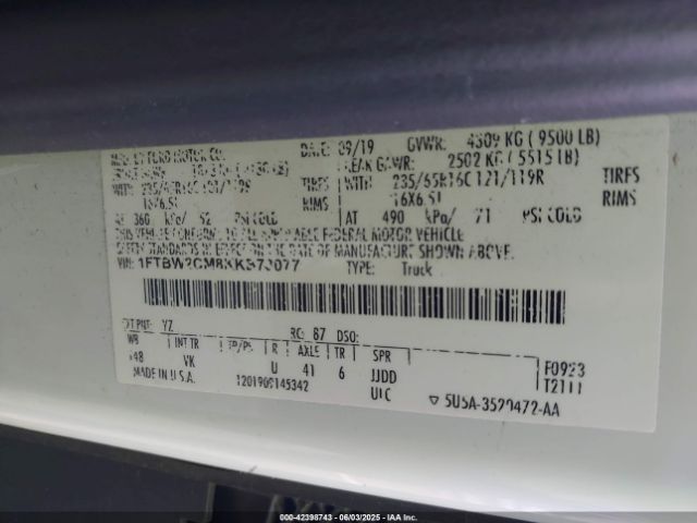 1FTBW2CM8KKB73077 Ford Transit-350
