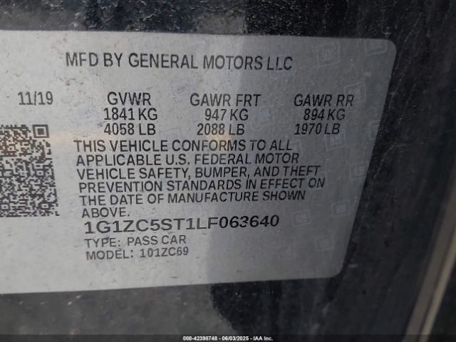 1G1ZC5ST1LF063640 Chevrolet Malibu Fwd 1fl