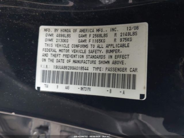 2009 ACURA TL 19UUA86299A018544 Photo 8