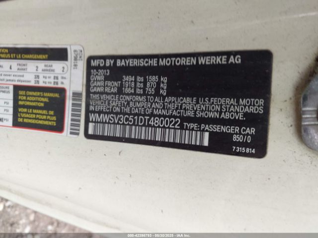 2013 MINI HARDTOP WMWSV3C51DT480022 Photo 8