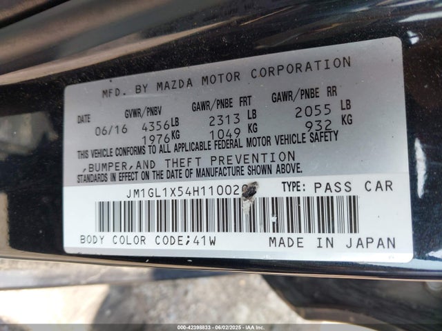 JM1GL1X54H1100203 Mazda Mazda6 Grand Touring