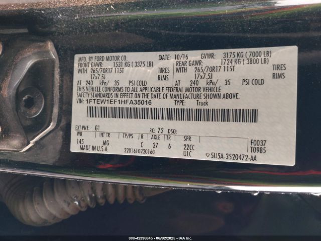 1FTEW1EF1HFA35016 Ford F-150 Xlt