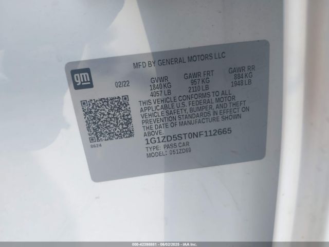 2022 CHEVROLET MALIBU 1G1ZD5ST0NF112665 Photo 8