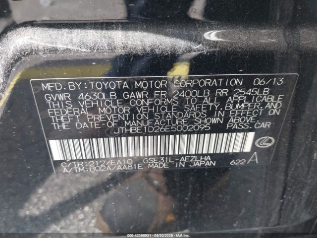 2014 LEXUS IS 350 JTHBE1D26E5002095 Photo 8
