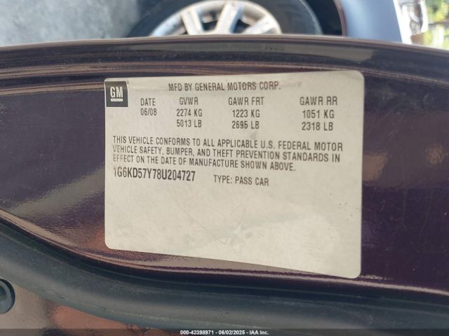 2008 CADILLAC DTS 1G6KD57Y78U204727 Photo 8