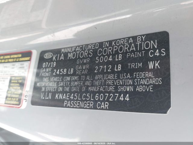 2020 KIA STINGER KNAE45LC5L6072744 Photo 8
