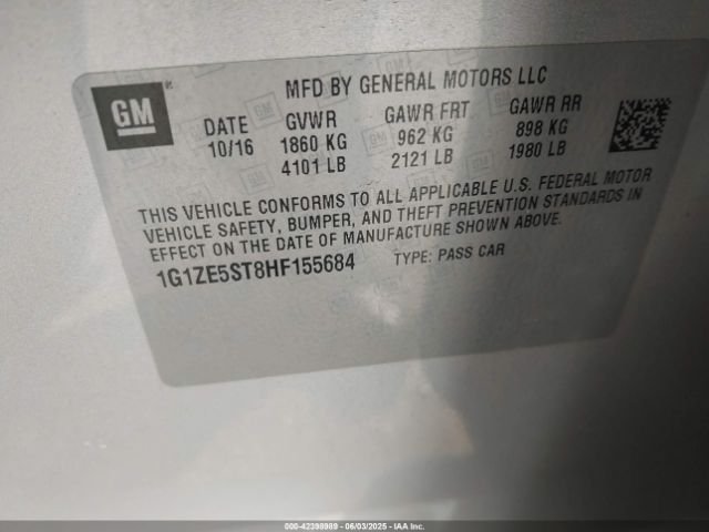 1G1ZE5ST8HF155684 Chevrolet MALIBU 1LT
